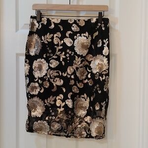 Sequin Floral Skirt
